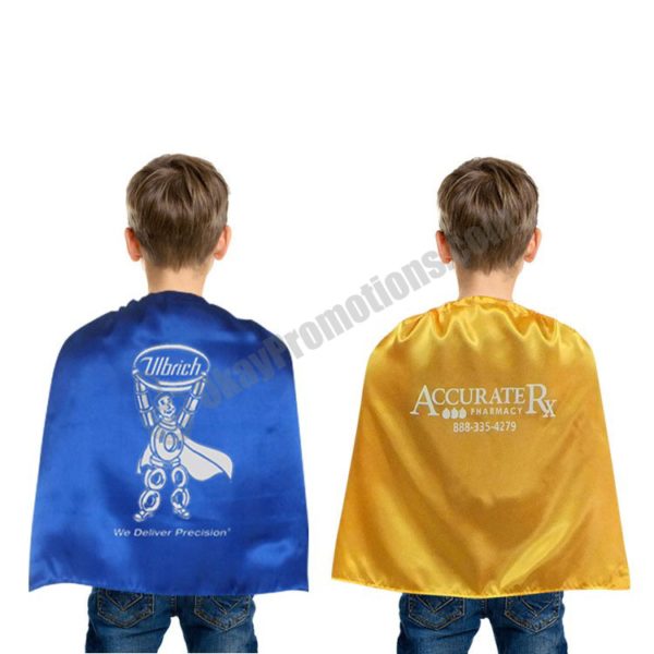 Kids Marketing Communication Programs Customized Logo Imprinted Superhero Cloaks Capes Street Social Publicity Exhibitions Source for Logo Giveaways Corporate Gifts