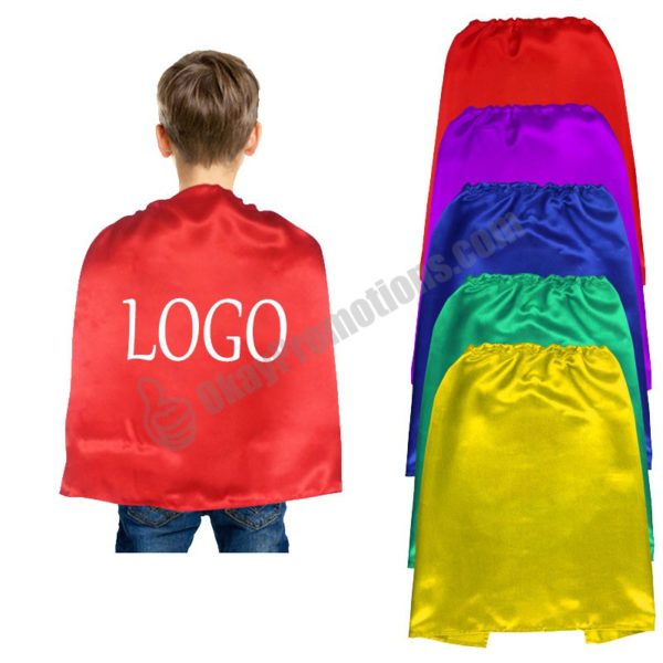 Kids Size Personalized Logo Imprinted Promotional Children Superhero Cape Trade Show Marketing Advertising Giveaway Promos Sales Marketing Events Promo Gifts Assorted Color