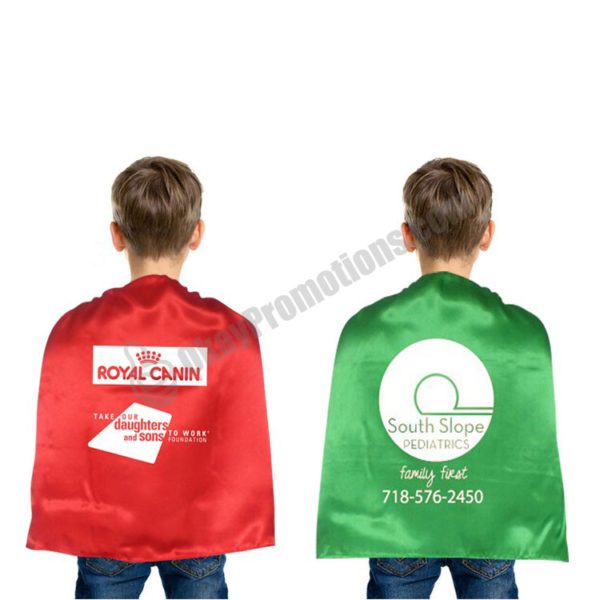Unisex Satin Personalized Logo Imprinted Commercial Advertising Superhero Cloaks Marketing Capes Costumes Corporate Messaged Gifts