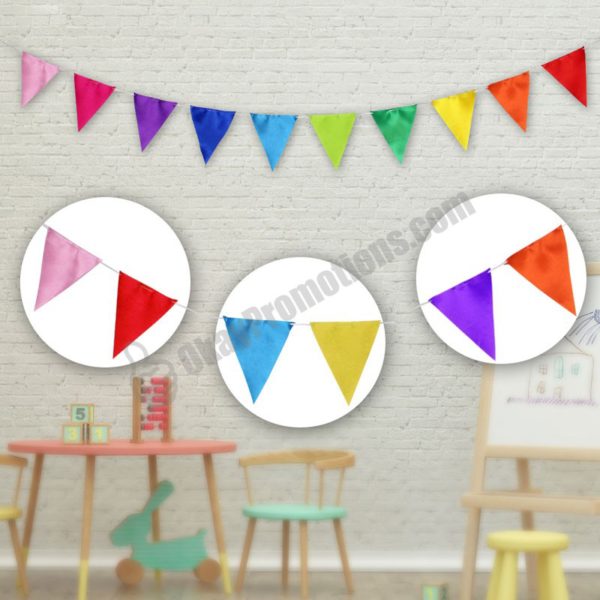 Custom Logo Assorted Colors Promotional Party Campaign Tent Pennants Sales Marketing Advertising String Flags