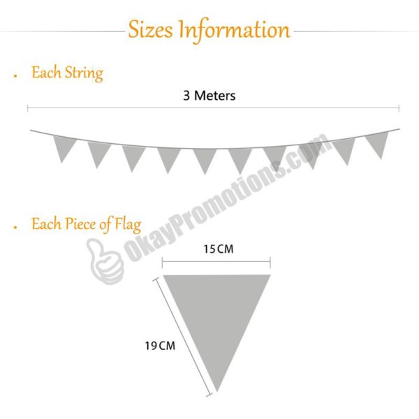 Custom Logo Assorted Colors Promotional Party Campaign Tent Pennants Sales Marketing Advertising String Flags